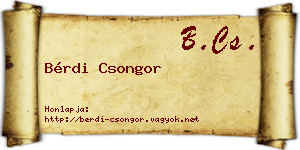 Bérdi Csongor névjegykártya